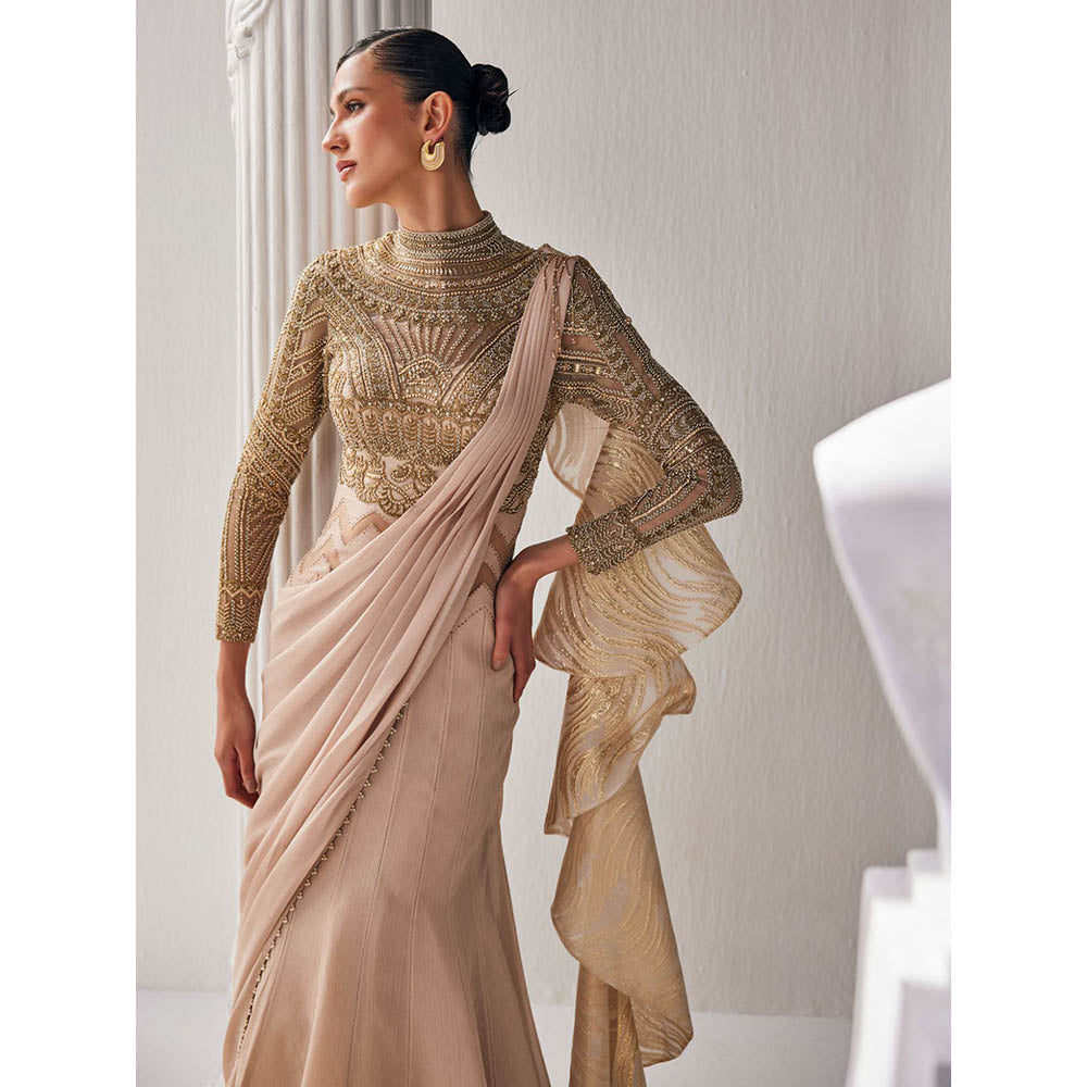 MANDIRA WIRK Golden Beige Gown