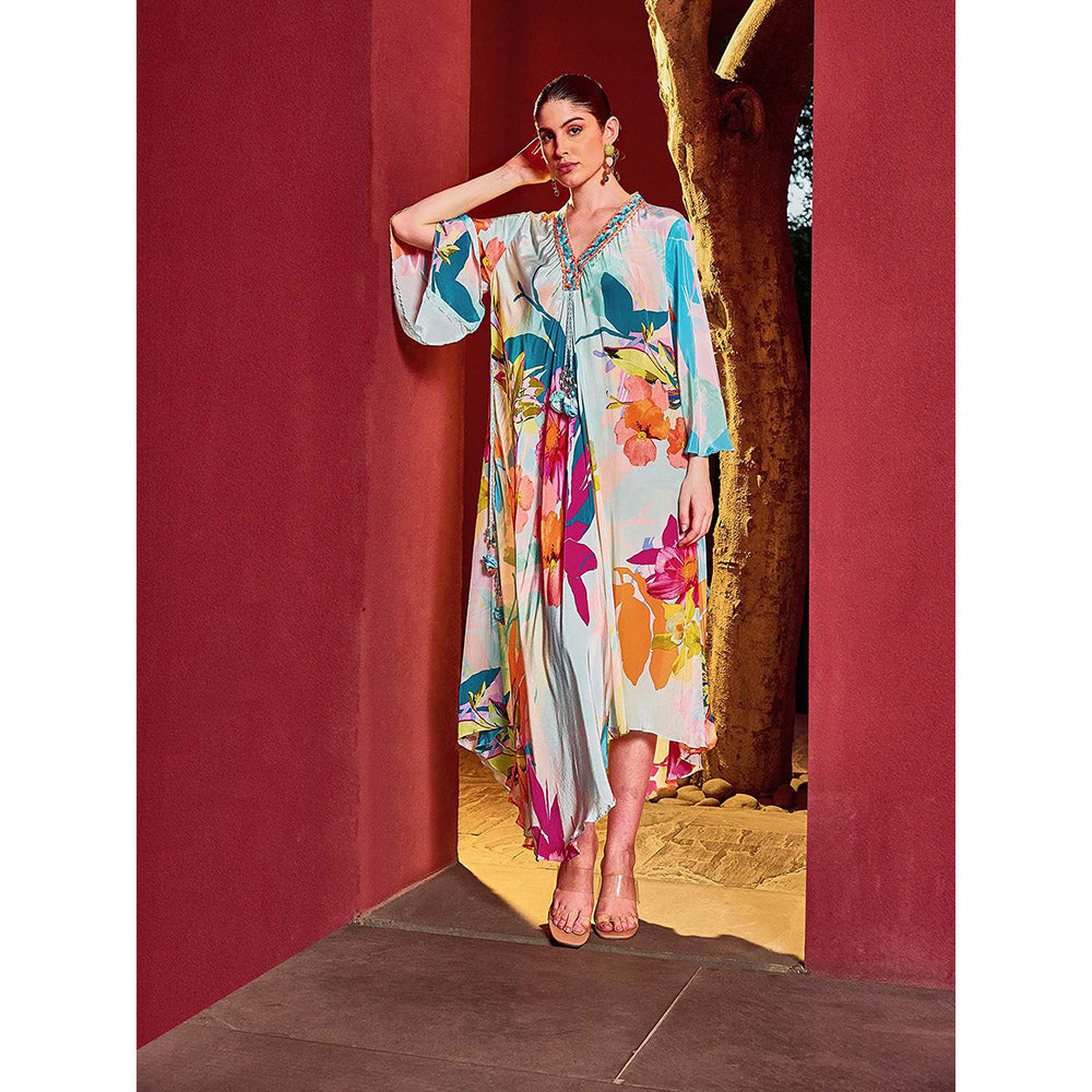 MANDIRA WIRK Sky Asymmetrical Printed Dress