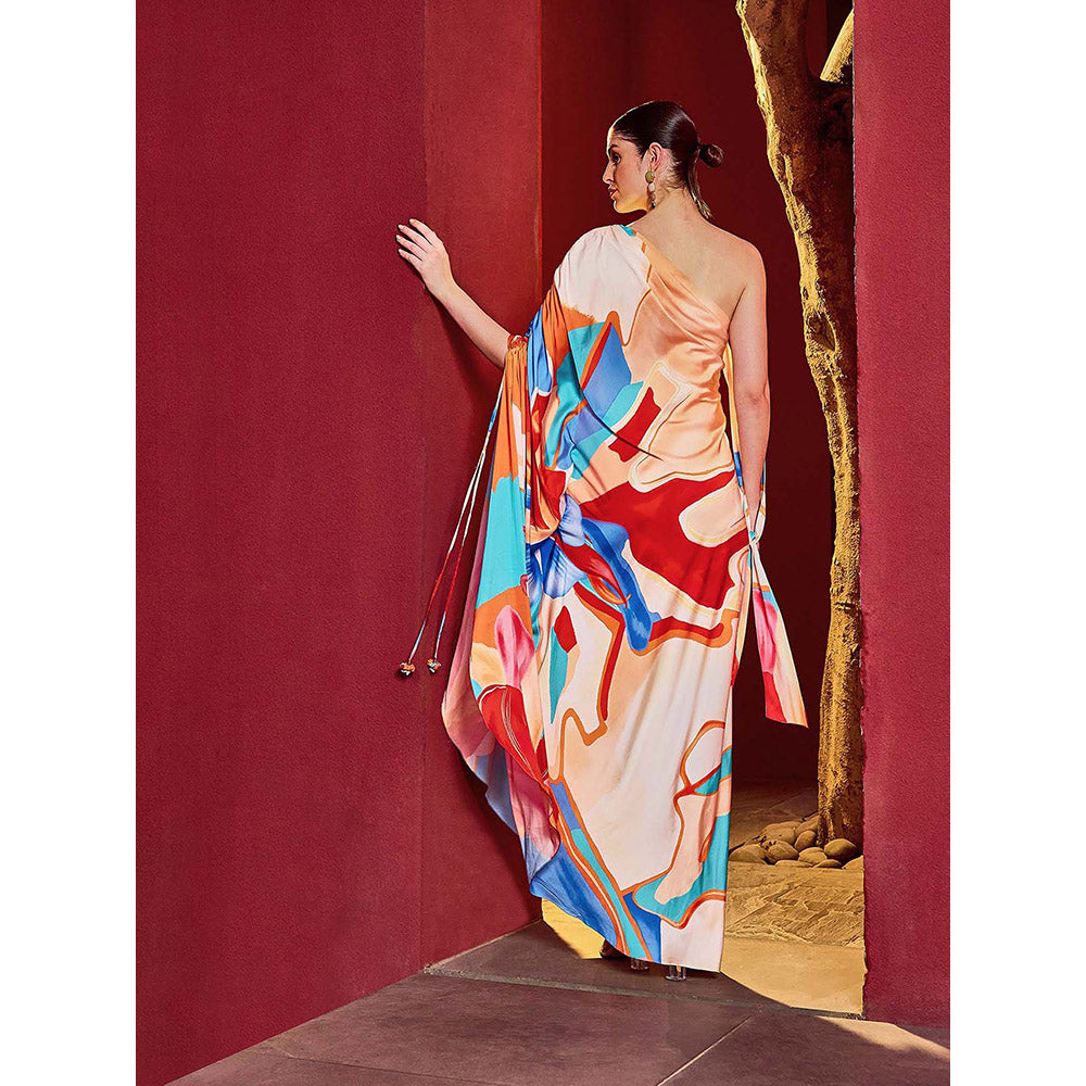 MANDIRA WIRK Saffron Modern One Shoulder Dress