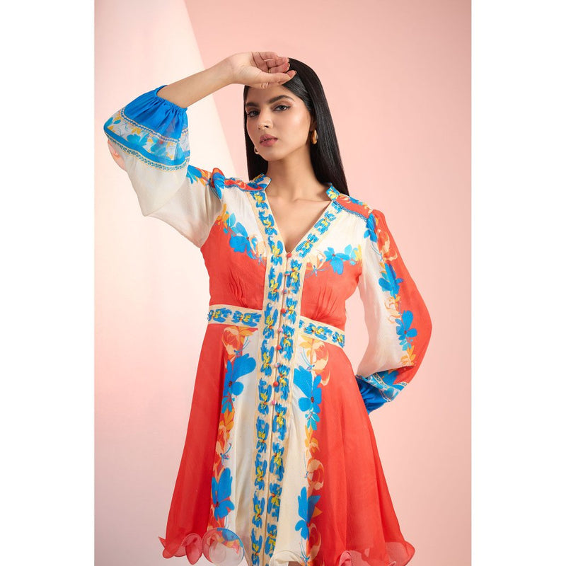 MANDIRA WIRK Multi-Colour Printed Short Dress