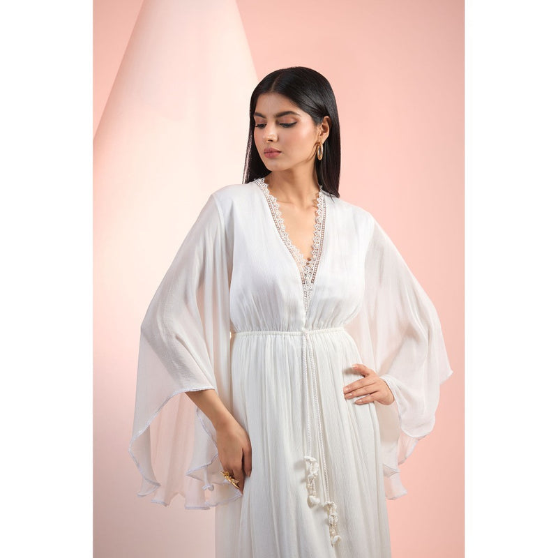 MANDIRA WIRK White Solid Maxi Dress