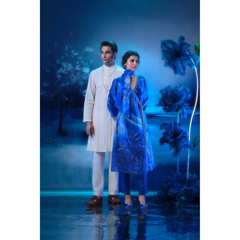 MANDIRA WIRK Ivory Embroidered Kurta with Pant