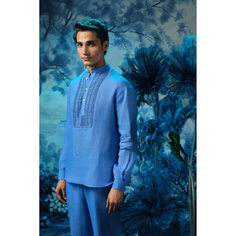 MANDIRA WIRK Blue Short Kurta with Pant