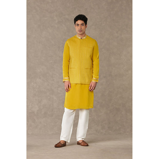 Masaba Corn Yellow Tissue Nehru Jacket