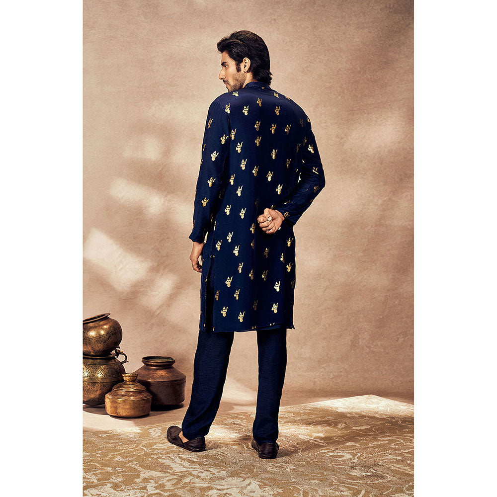 Masaba Blue Ganesha Foil Kurta