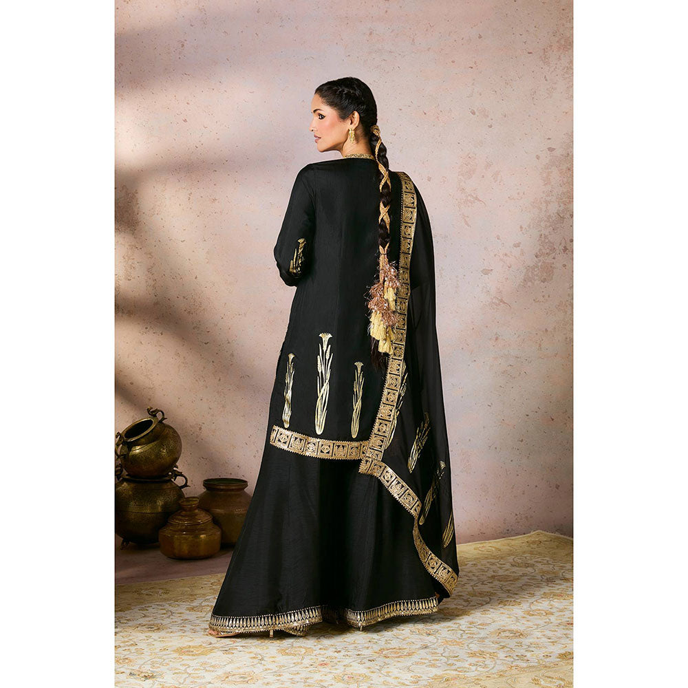 Masaba Black Sharara with Kurta and Dupatta (Set of 3)
