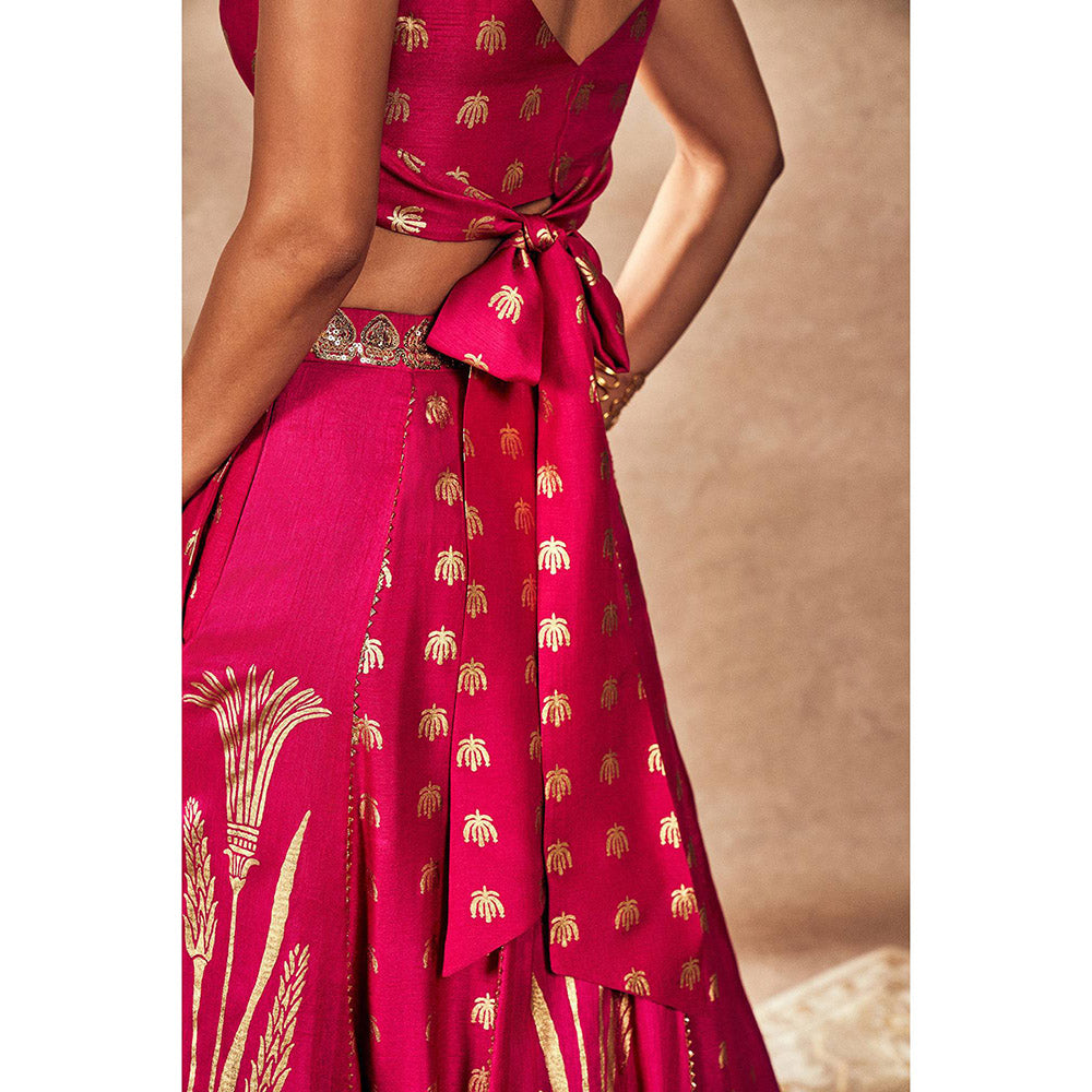 Masaba Pink Lehenga with Blouse and Dupatta (Set of 3)