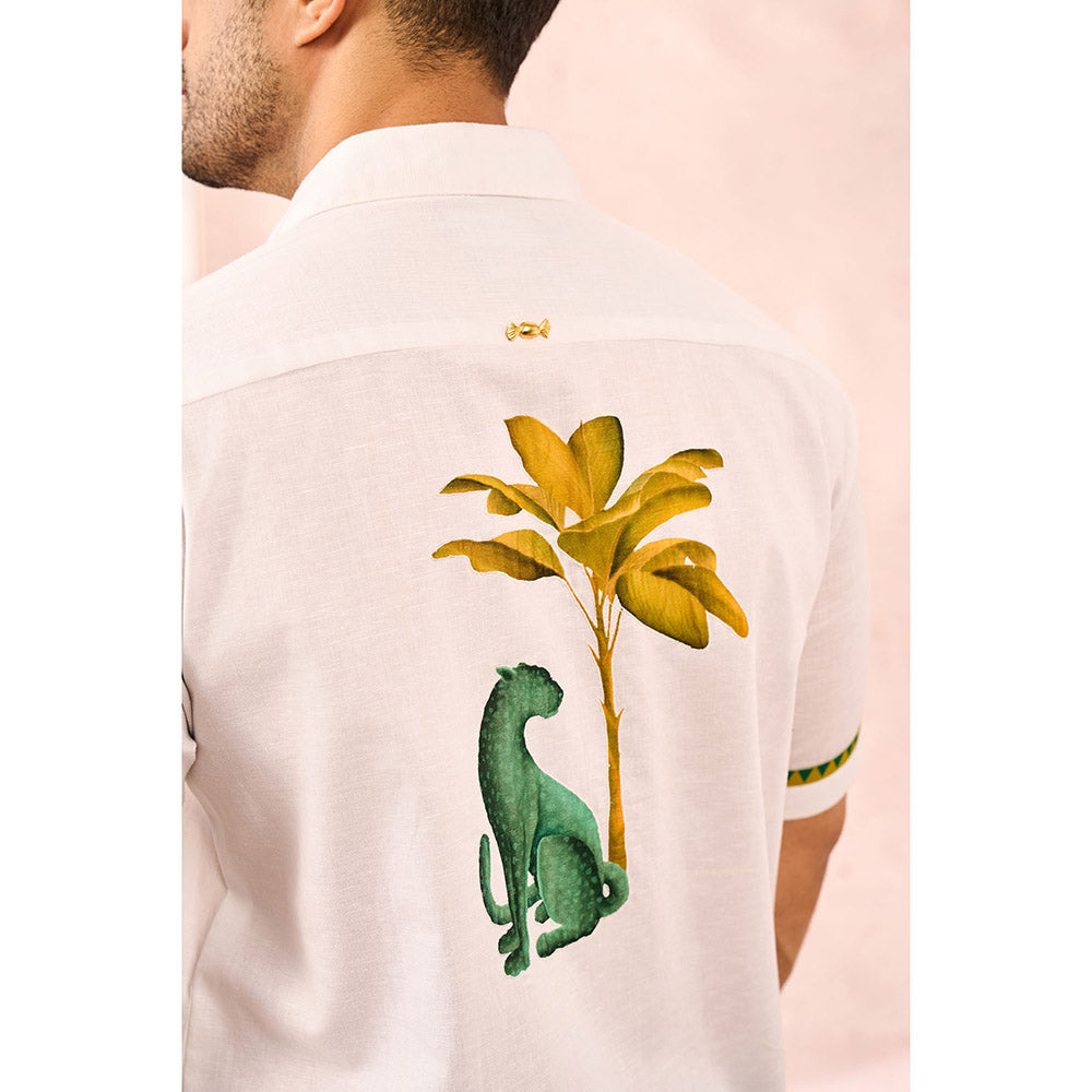 Masaba White Leopard Print Shirt