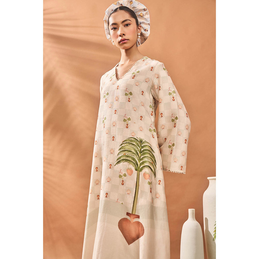 Masaba Beige Bloom Kurta with Pant (Set of 2)