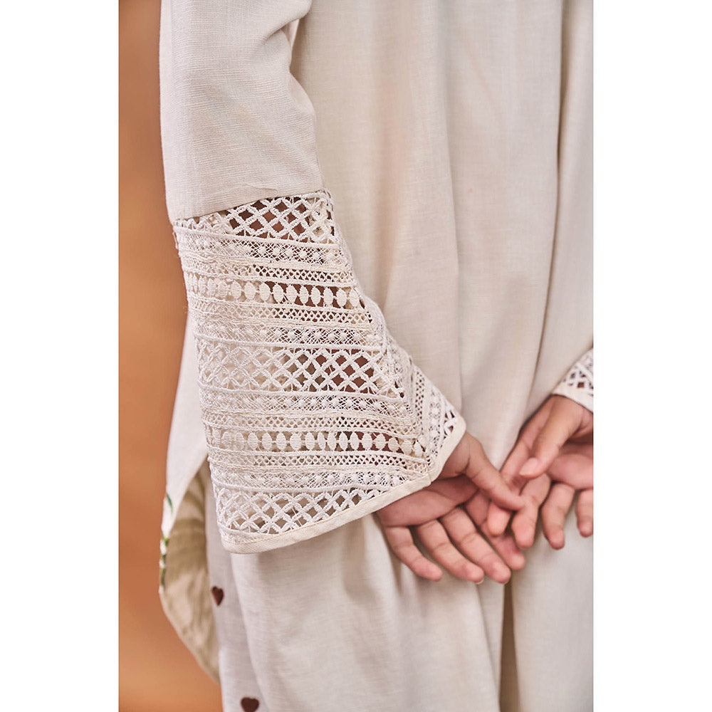 Masaba Ivory Blooming Board Tunic with Pant (Set of 2)