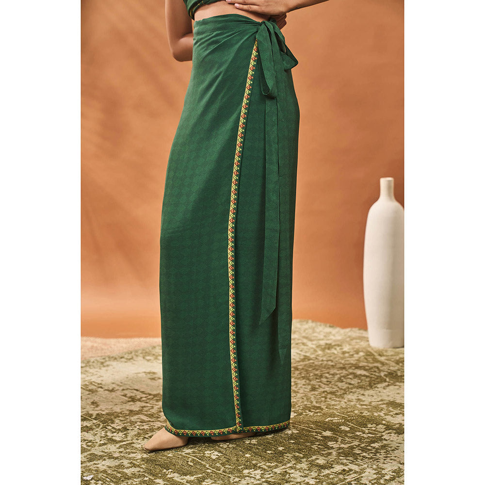Masaba Green Kurta with Vashti Style Skirt (Set of 2)