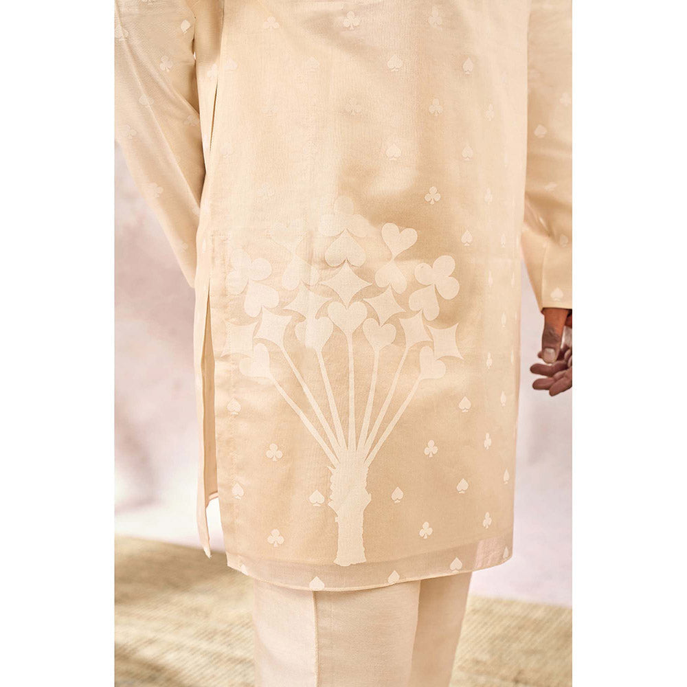 Masaba Beige Spade Blossom Kurta with Pant (Set of 2)
