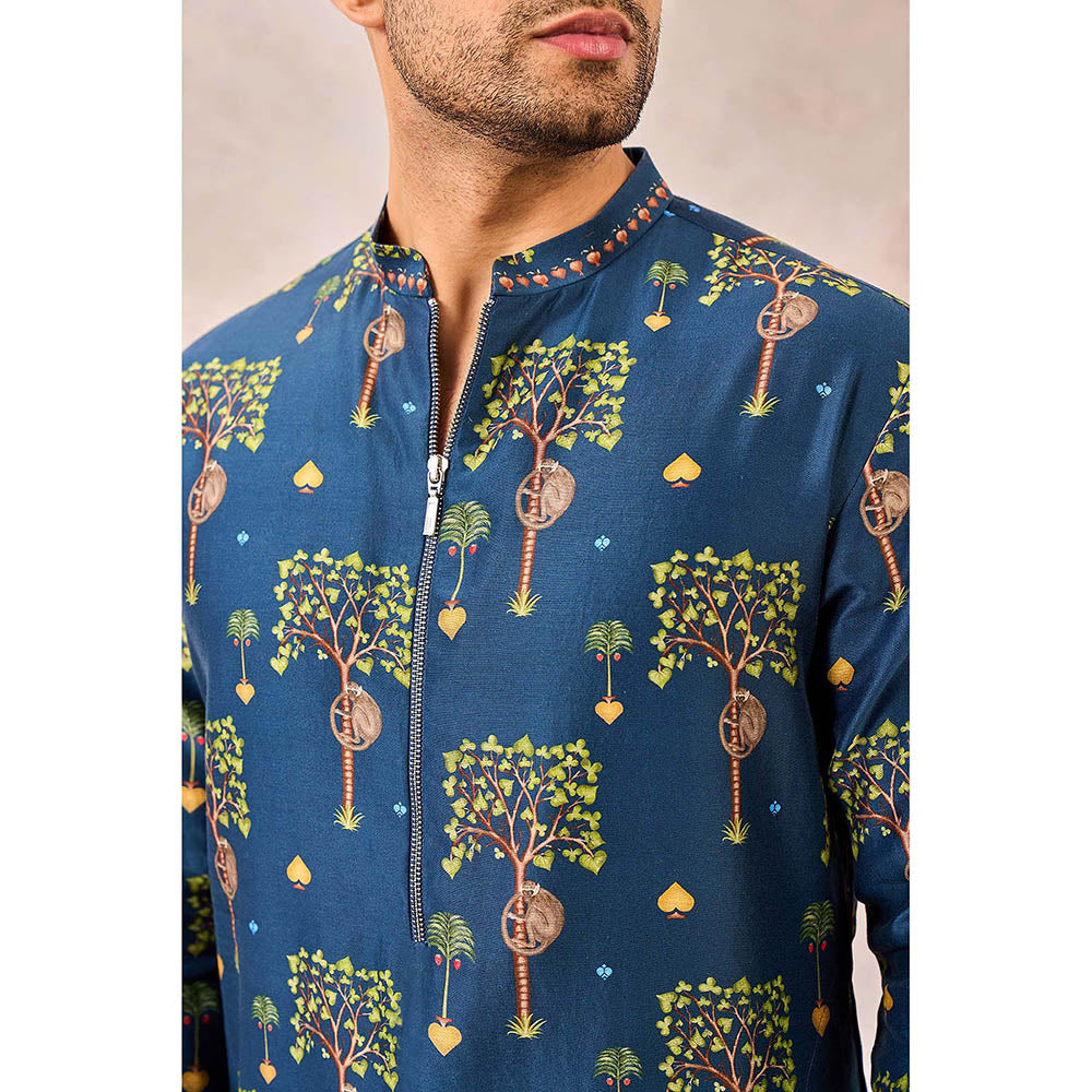 Masaba Blue Wilds Cape Menswear Kurta