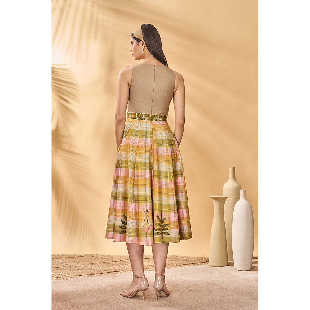 Masaba Beige Pina Colada Picnic Midi Dress