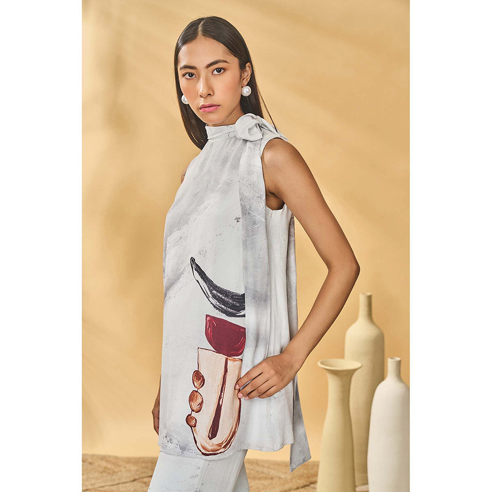 Masaba Grey Moon Mist Tunic with Pant (Set of 2)