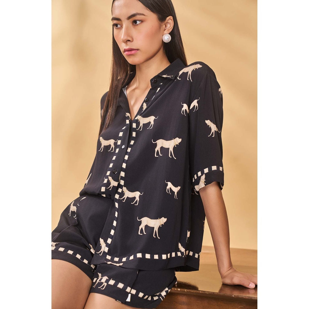 Masaba Black Woof Whimsy Shirt