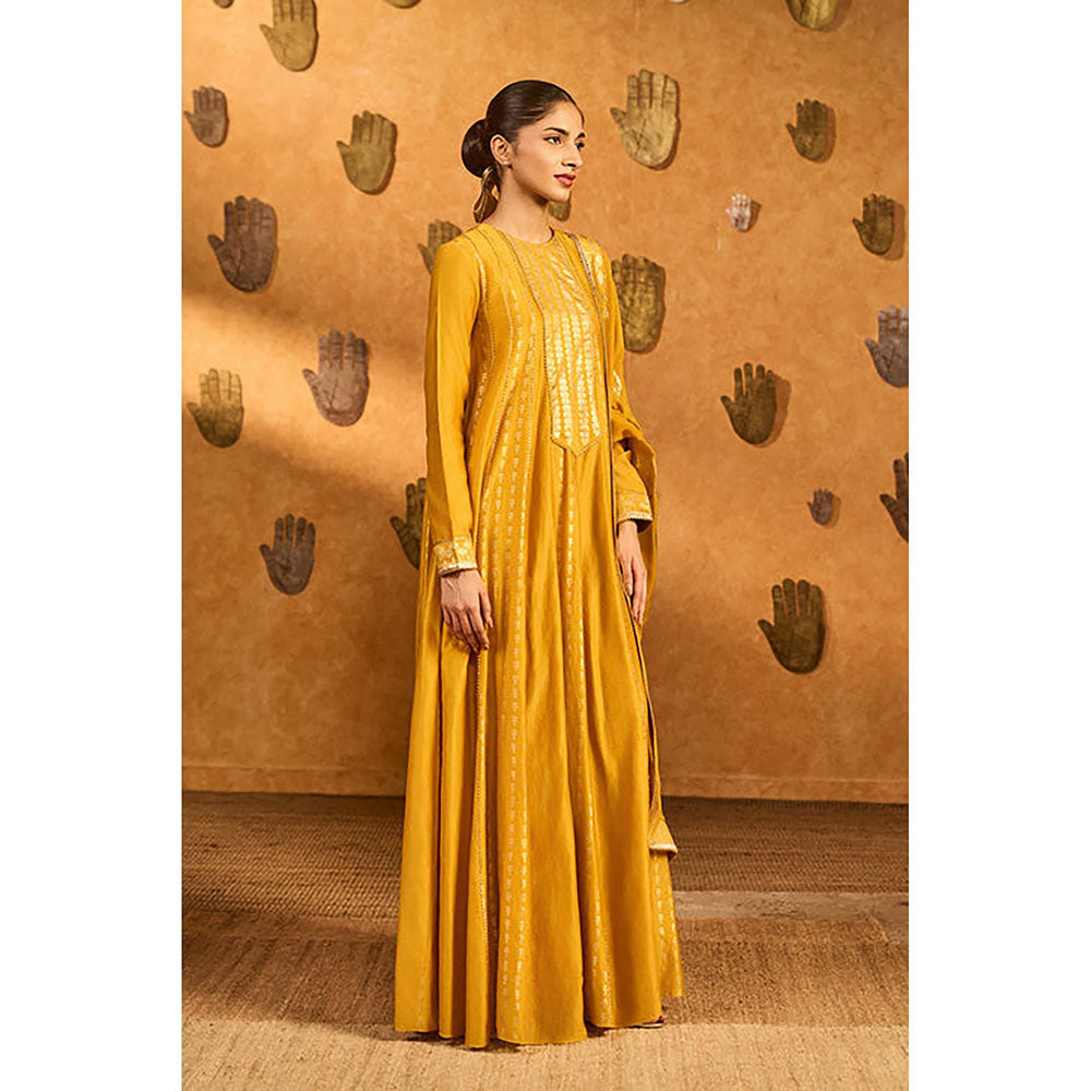 Masaba Ochre Snow Light Anarkali with Dupatta