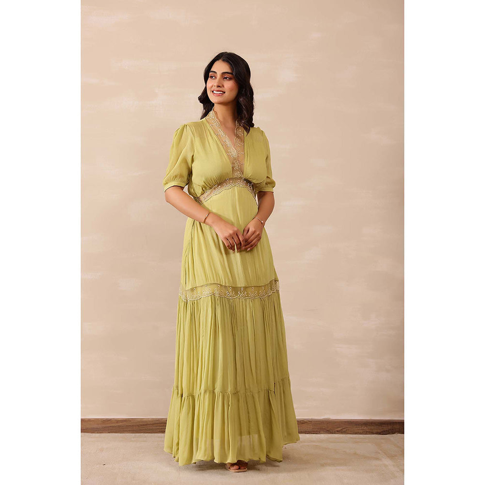Masoomm Green Hazel Maxi Dress