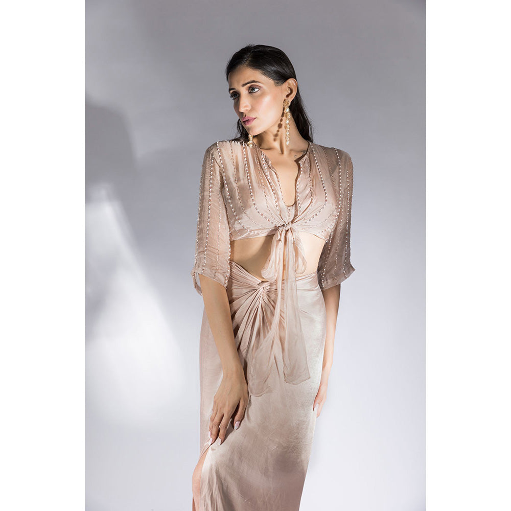 Masumi Mewawalla Chikao Drape Skirt With Embroidered Top (Set of 2)