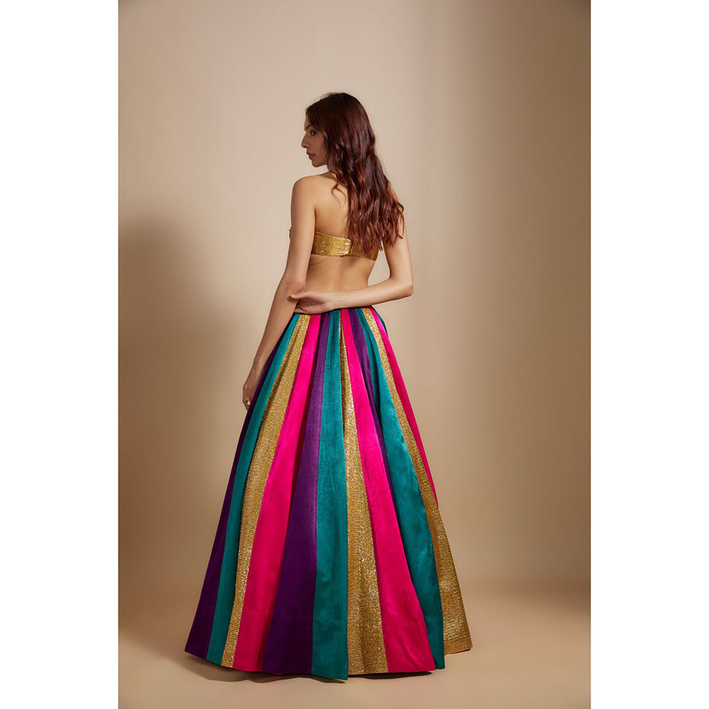Masumi Mewawalla Multi-Coloured Skirt with Bow Blouse (Set of 2)