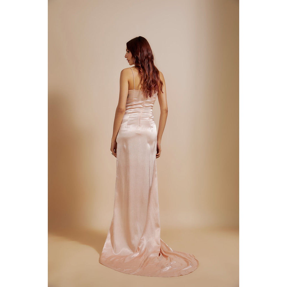 Masumi Mewawalla Peach Embroidered Dress