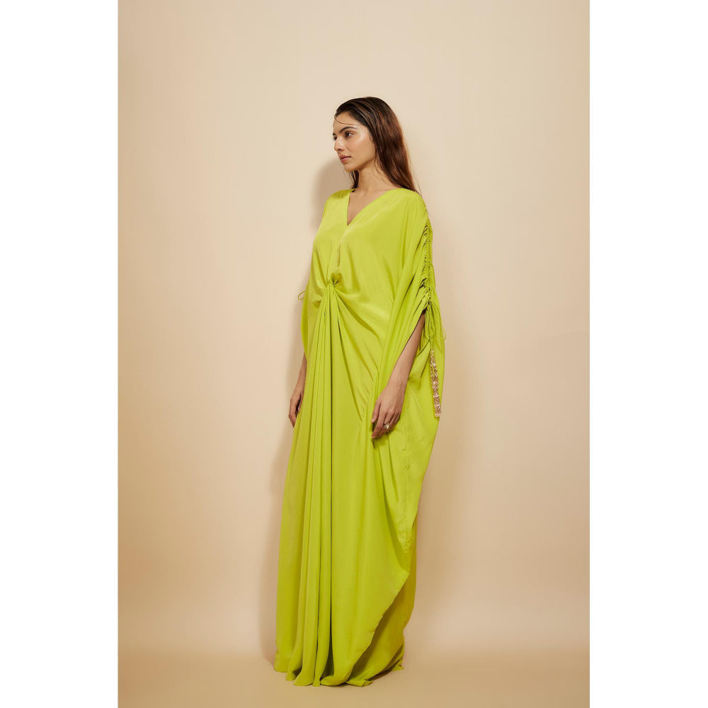 Masumi Mewawalla Neon Green Kaftan Dress