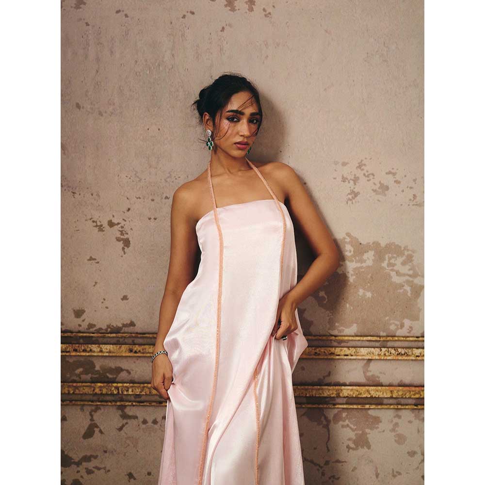 Masumi Mewawalla Baby Pink Trapeze Gown