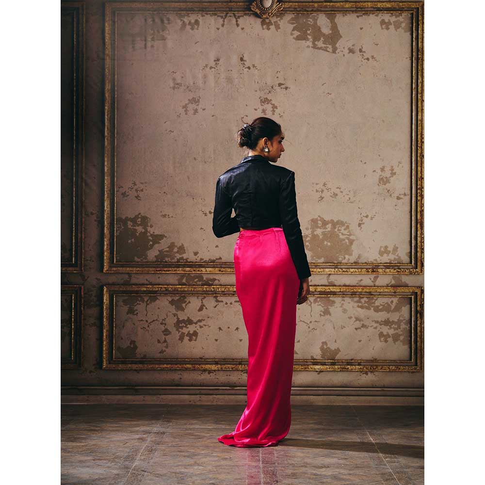 Masumi Mewawalla Hot Pink Skirt with Jacket (Set of 2)