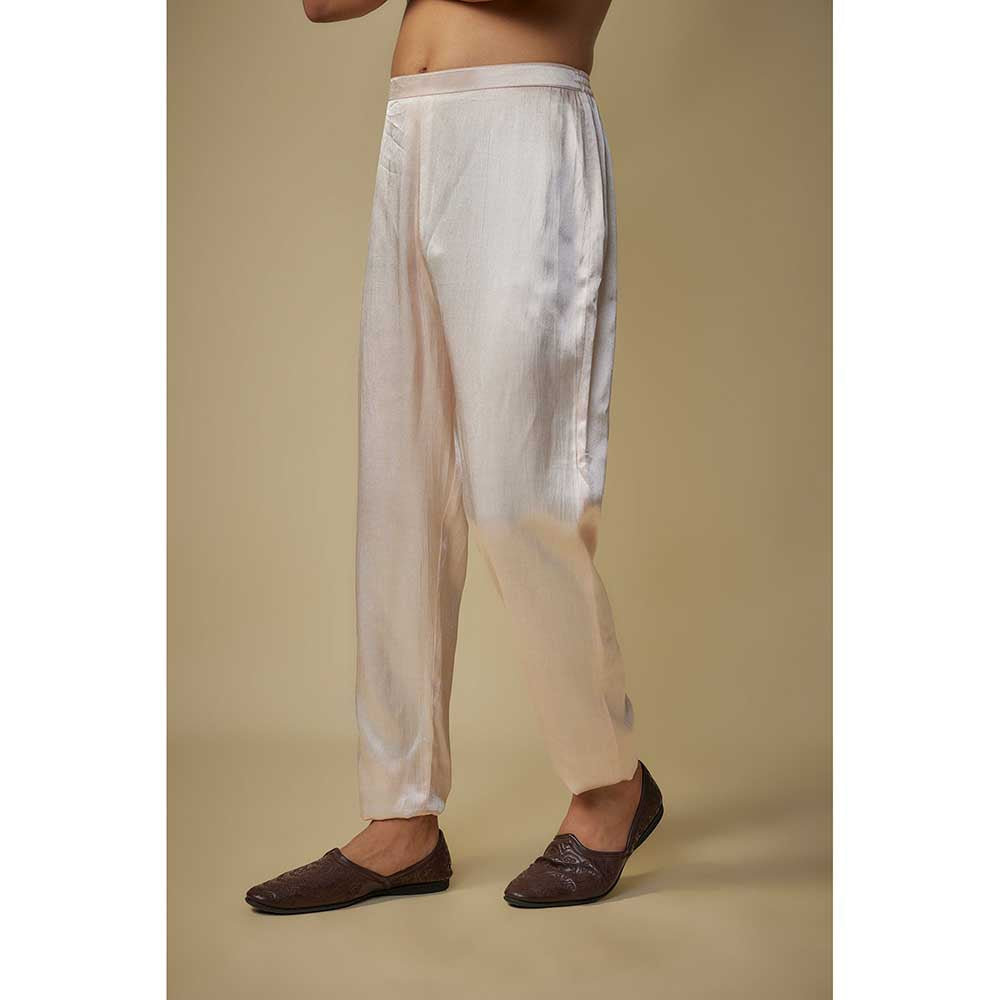 Masumi Mewawalla Peach Embroidered Bundi Jacket with Kurta and Pant (Set of 3)