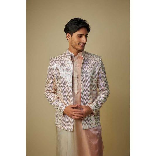 Masumi Mewawalla Multicolor Sequence Jacket with Kurta and Pant (Set of 3)