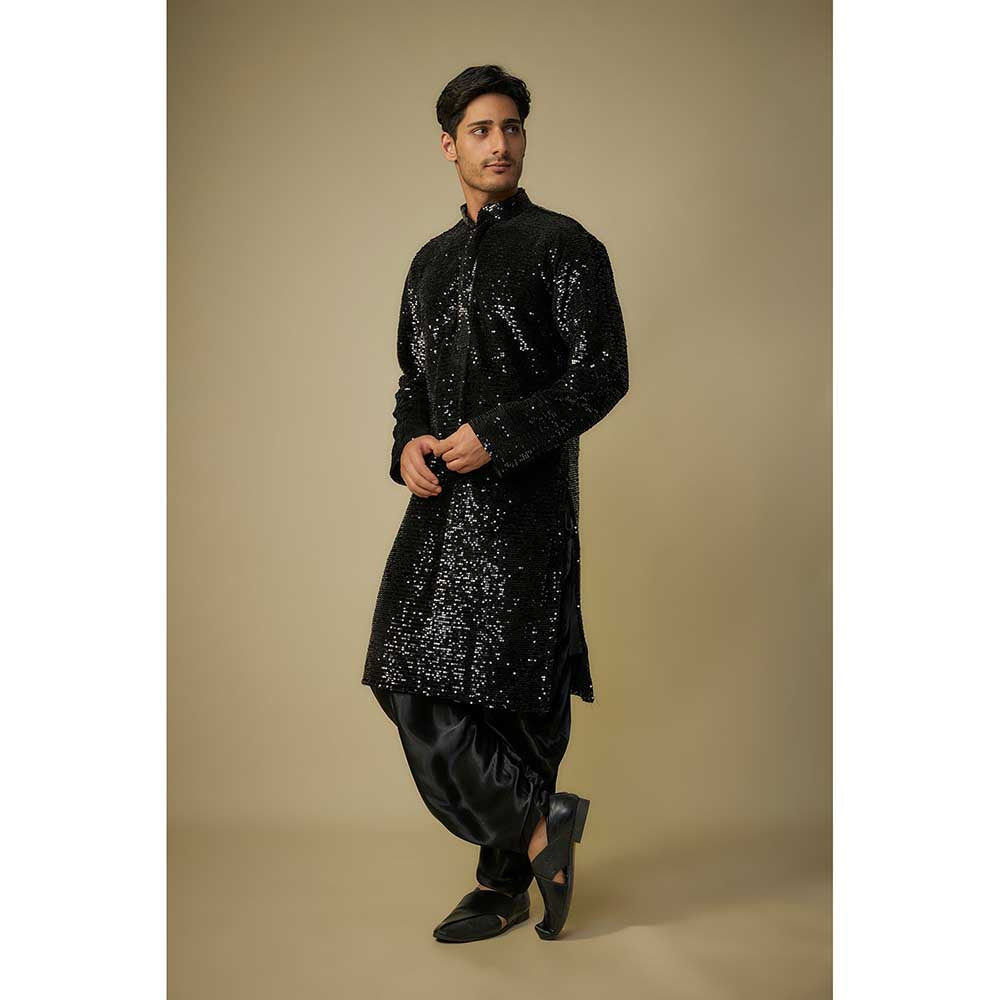 Masumi Mewawalla Black Sequence Kurta (Set of 2)