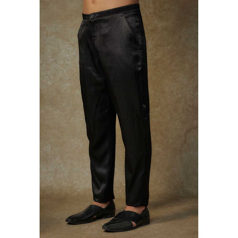 Masumi Mewawalla Black Embroidered Sherwani with Pant and Dupatta (Set of 3)