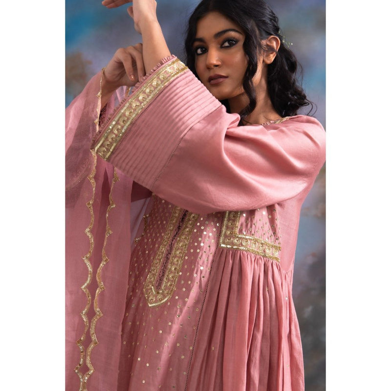 MEESA Gulkand Pink Palazzo (Set of 3)