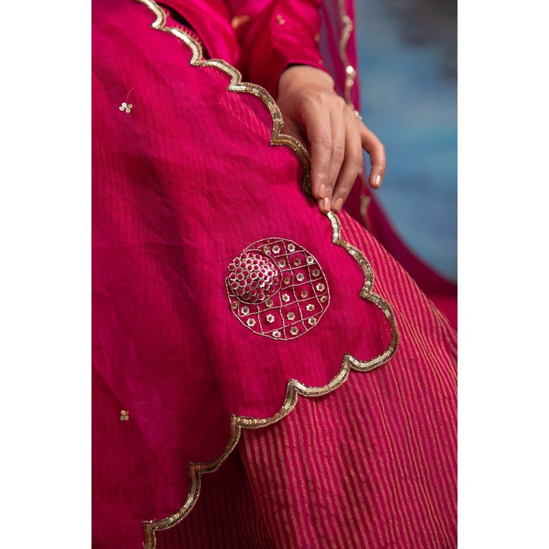 MEESA Gulabo Pink Sharara (Set of 3)
