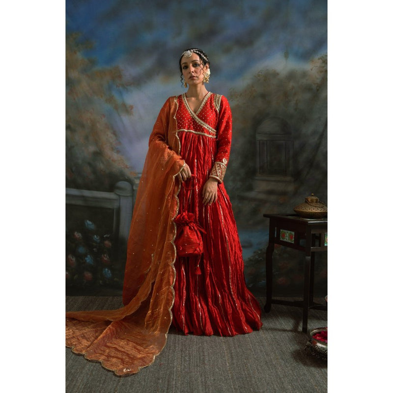 MEESA Mastani Angarkha Kurta with Dupatta (Set of 2)