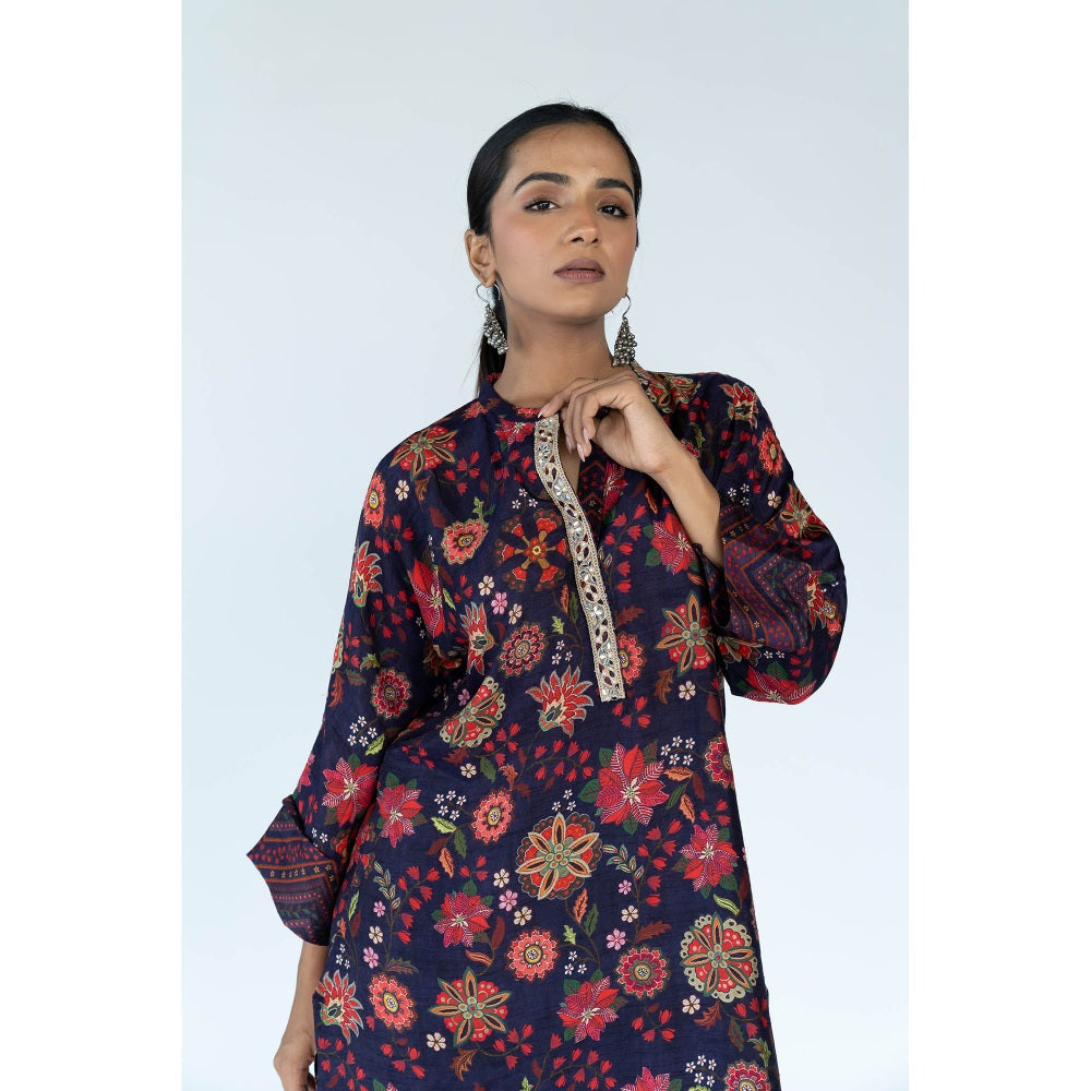 Meghna Panchmatia Purple Royal Floral Print Co-Ord (Set of 2)