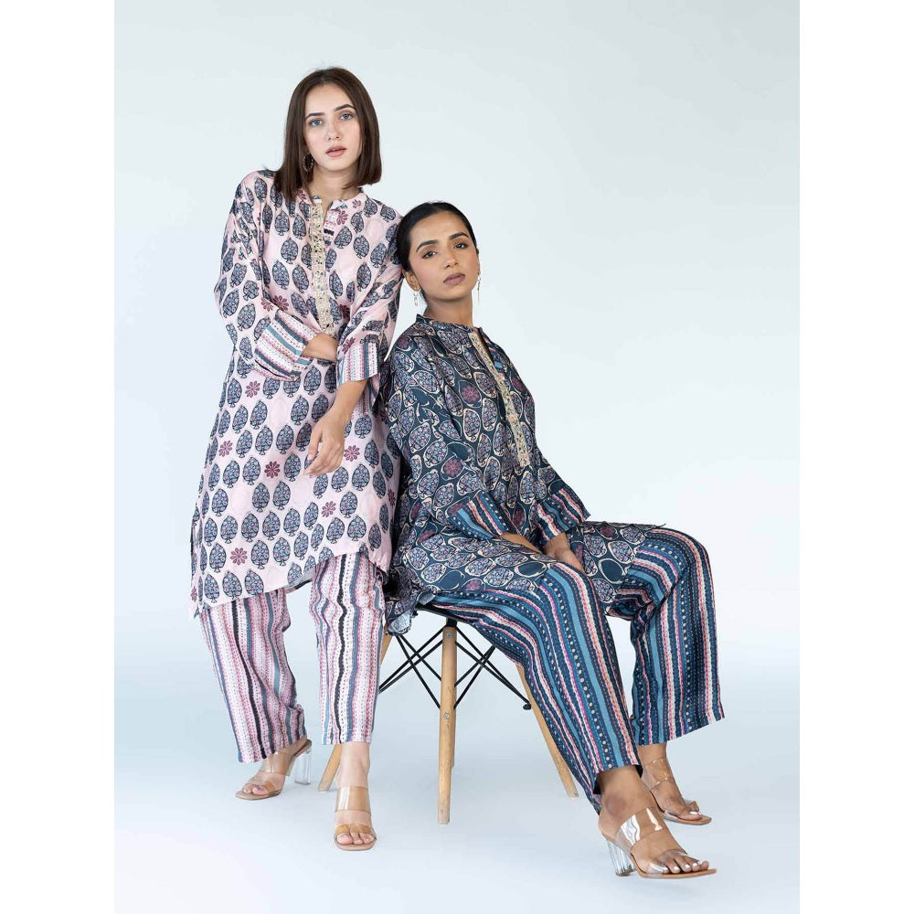 Meghna Panchmatia Pink Mughal Boota Co-Ord (Set of 2)