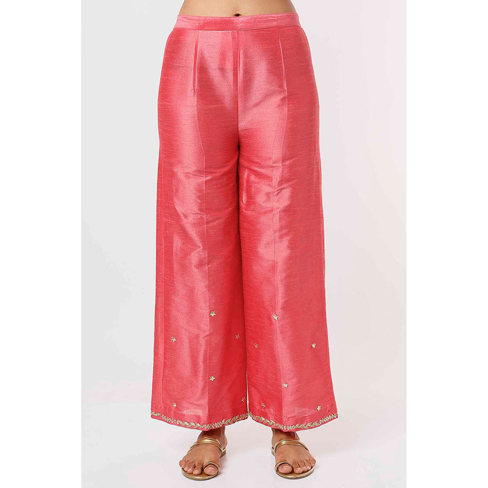 MEHAK MURPANA Coral Pink Kurta and Pant (Set of 2)