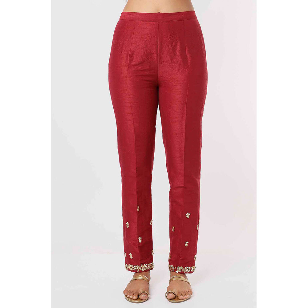 MEHAK MURPANA Raspberry Red Kurta and Pant (Set of 2)