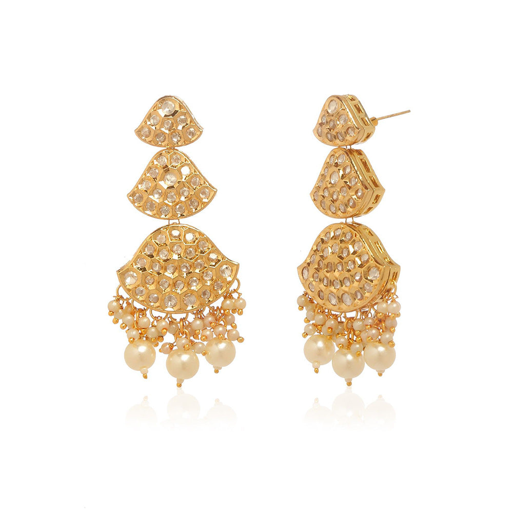 MINAKI Gold Jewellery Drop and Dangler Earrings