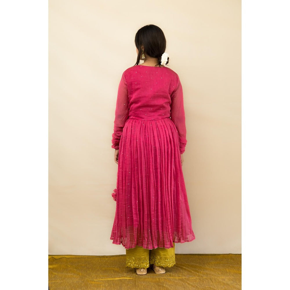 MITHI SUPARI Pink Palash Sequined Angarakha Kurta