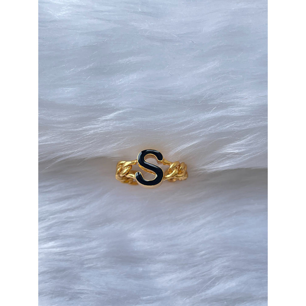 MNSH Signature Enamel Black Ring S