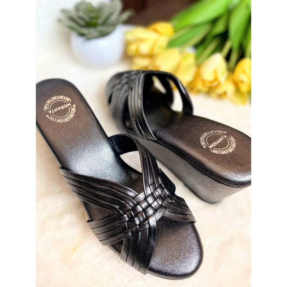 Modanta Black Criss Cross Heels