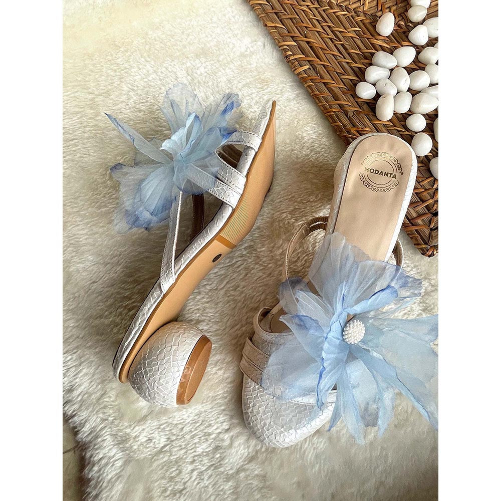 Modanta White Flower Heels