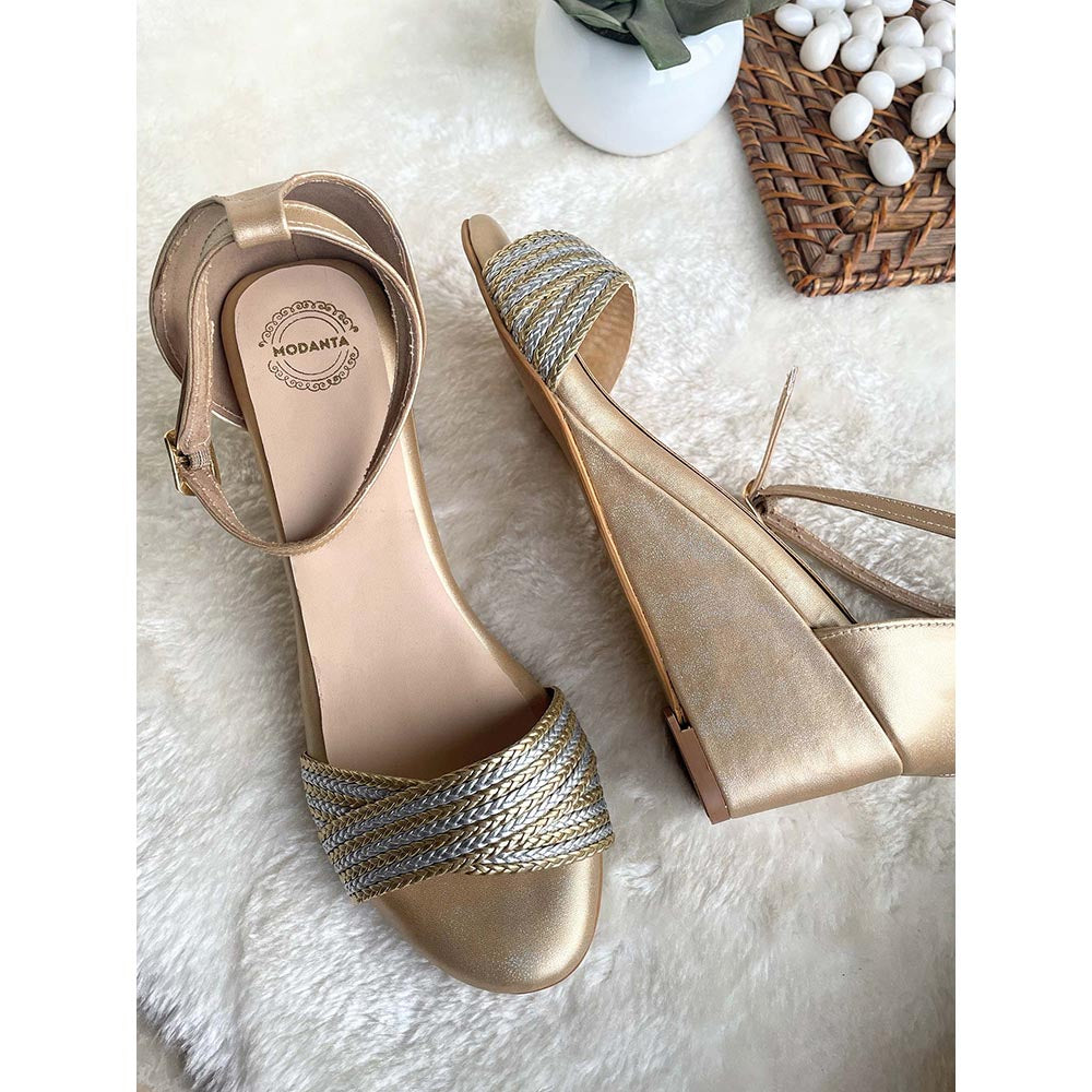 Modanta Gold Braided Heels
