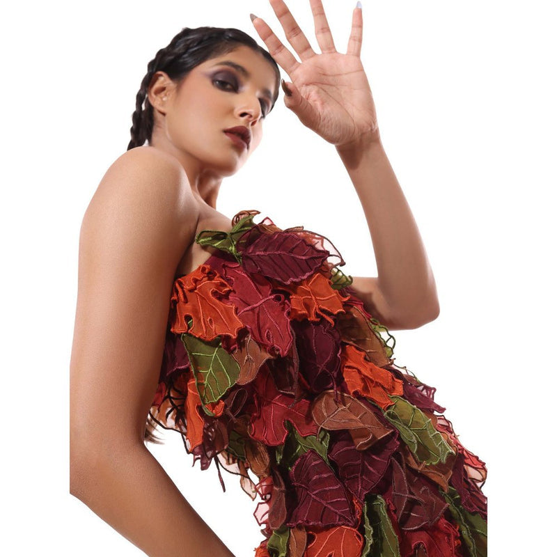 MODO CALDO Whispering Leaves Multi-Color Dress