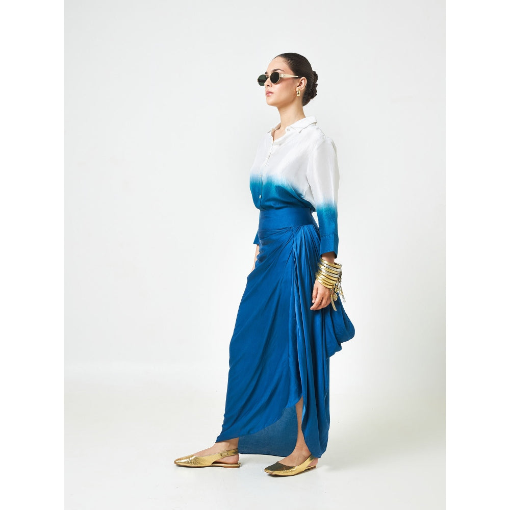Moment Bombay Blue Aiko Draped Skirt
