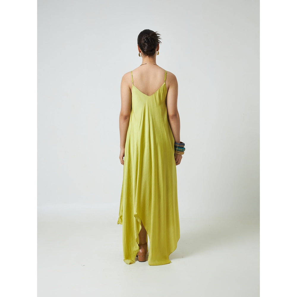 Moment Bombay Green Aria Handkerchief Dress