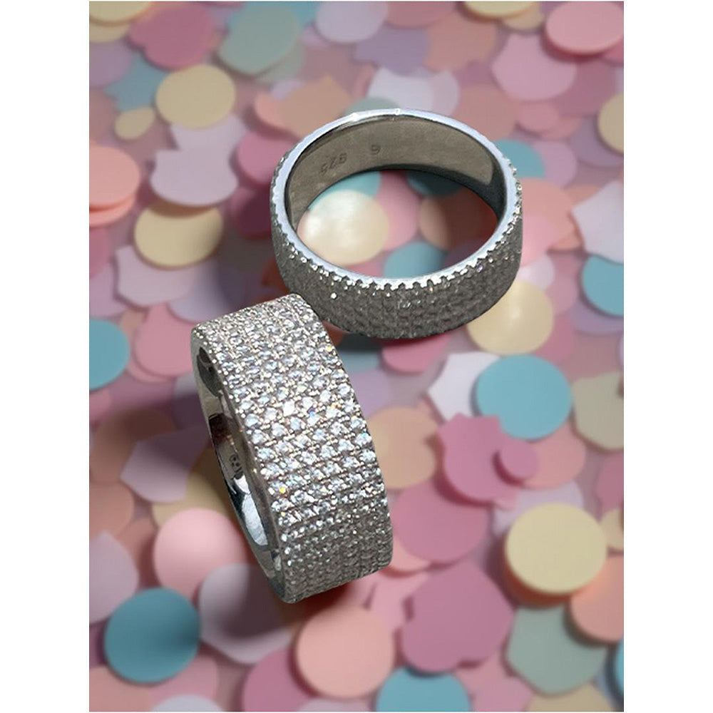 Mon Tresor 6 Row Diamond Dust Eternity Ring - White