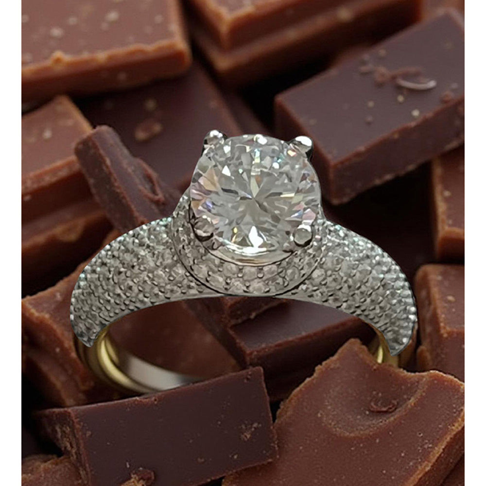 Mon Tresor 2 Carat Solitaire With Lifted Diamond Dust Ring - White